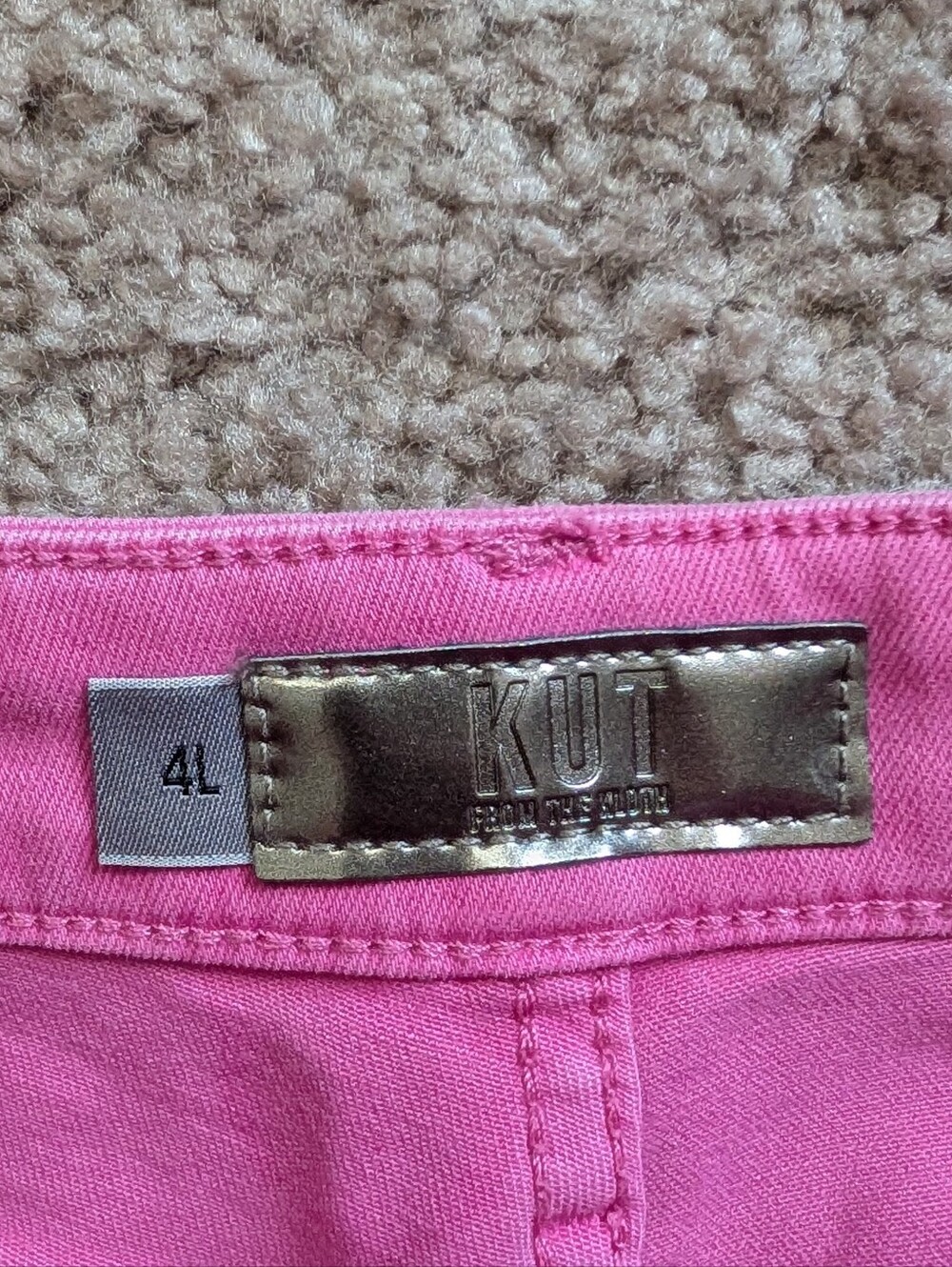 Kut From the Kloth Pink Naomi High Rise FAB AB Girlfriend Ankle Straight Jean 4L - Picture 5 of 15